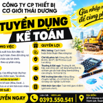 TUYỂN DỤNG VỊ TRÍ KẾ TOÁN TUYỂN DỤNG VỊ TRÍ KẾ TOÁN